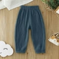 thumbnail image 2 of NOLDARES Baby Boys Girls Soft Summer Solid Color Hippie Harem Pants Elastic Waist Casual Trousers Cargo Long Boomers(Navy,18-24 Months), 2 of 6