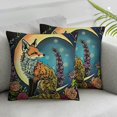 thumbnail image 3 of Moonlit Fox Cushion Cover Woodland Animal Pillow Cover for Sofa Kids Adults Colorful Roses Pillowcase, 3 of 7