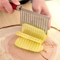 thumbnail image 4 of Stainless Steel Potato Dough Waves Cutter Steel Potato Dough Waves Slicer Home Kitchen Vegetable Chip Cutter Cooking Tools, 4 of 7