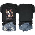 thumbnail image 4 of Camisetas de Verano de Mujer Pequeña Flor Impresa Cuello Redondo Manga Corta Superior, Verano Superior de las Mujeres, 4 of 8
