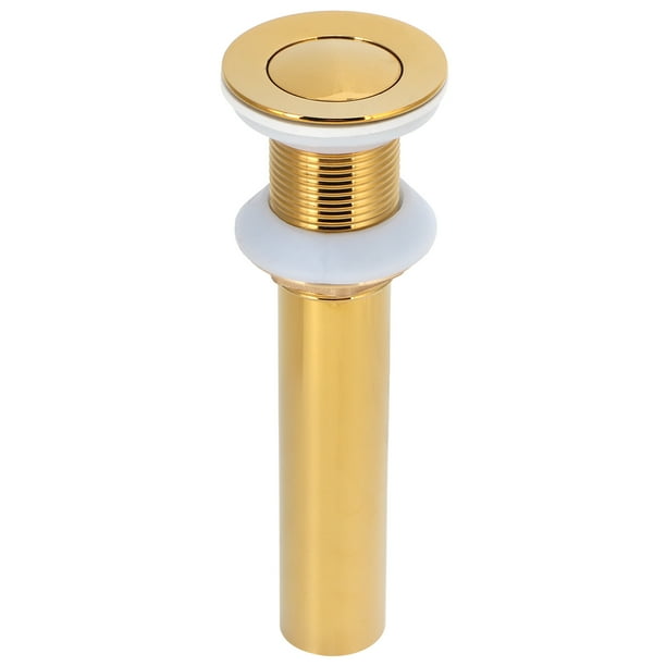 Desagüe de lavabo dorado sin desbordamiento, antiobstrucción, tapón de desagüe de lavabo para grifo de baño sin orificio