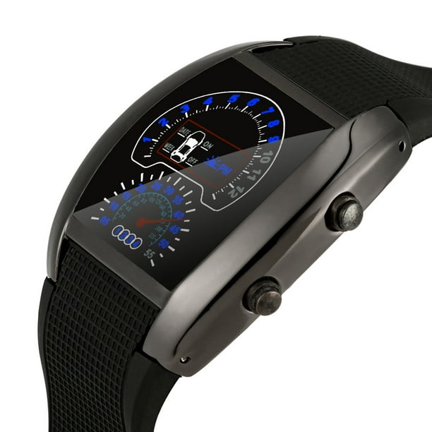 jovati Fashion Aviation Turbo Dial Flash LED Watch Gift Mens Lady