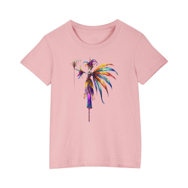 RXIRUCGD 2025 Vêtements d'Été pour Enfants T-shirt Imprimé Mode Mignon Col Rond Manches Courtes