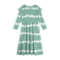 thumbnail image 4 of Abcomgle Maxi Dresses for Girls 10-12 Casual A-Line Ruffle Long Sleeve Girls Long Dresses Striped Colorbolck Crew Neck Sundresses Flowy Tiered Dresses with Pockets,Mint Green, 4 of 5