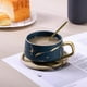 thumbnail image 2 of Tazas de capuchino con platillo, tazas de porcelana para café, té, capuchino, tazas de café con disco de madera - verde, 300 ml, 2 of 4