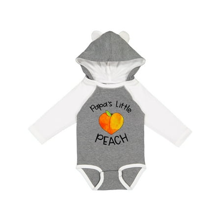 

Inktastic Papa s Little Peach Cute Peach Heart Gift Baby Boy or Baby Girl Long Sleeve Bodysuit
