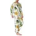thumbnail image 3 of Kll Bright Sunflowers Sleepwear Mens Flannel Pajamas,Long Cotton Pj Set, 3 of 9