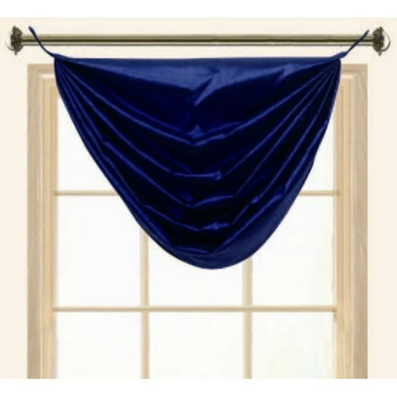 editex home textiles elaine waterfall valance with 2 grommets and without trim,,36 by 37-inch, navy