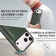 thumbnail image 4 of Case For IPhone 17 Pro Max/17 Pro/17 Air/17, Anti-Scratch PU Leathe Shell With Wireless Charging Card Slot Kickstand Case, 4 of 5