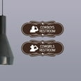 thumbnail image 3 of Designer Cowgirls and Cowboys Novelty Restroom Signs, Set of 2 (Ivory/Dark Brown) - Small, 3 of 5