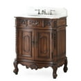 thumbnail image 3 of Benton Collection 30" Brown Antique Bathroom Vanity with White Marble Top, 3 of 6