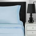thumbnail image 2 of Superior 4-Count 85 GSM Light Blue Embroidered Trim Microfiber Bed Sheet Set, Full, 2 of 4