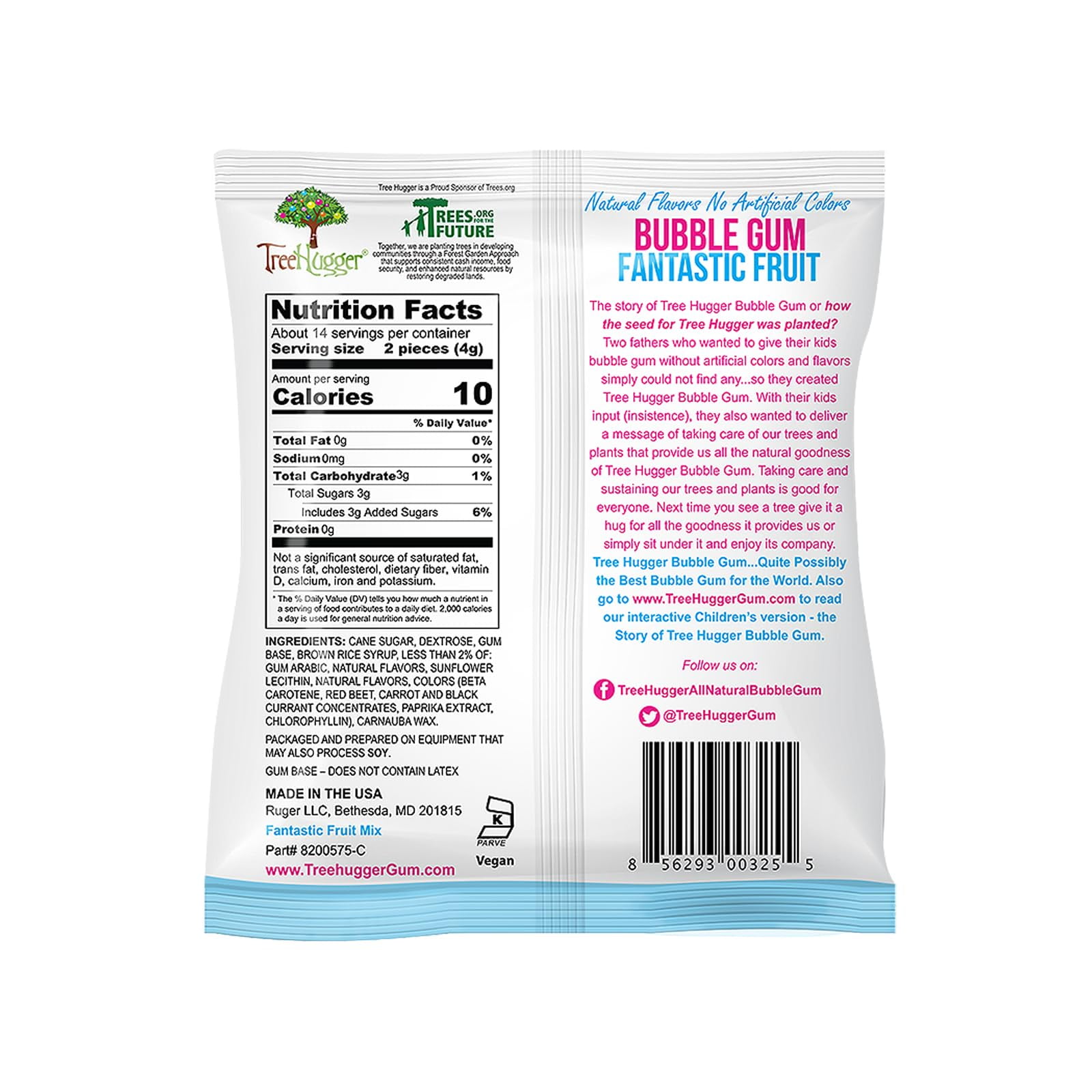 Tree Hugger Bubble Gum - Variety Pack - 2 Oz (4 bags)