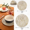 thumbnail image 3 of Pot Holders Trivets Set Cotton Potholders Set, Hot Pads Set of 2, Gold Leaf Jacquard Hot Pot Trivets One 9.45 Inch and One 7 Inch, 3 of 7