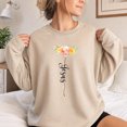 thumbnail image 3 of Jollimate Floral Jesus Sweatshirt, Women's Faith Sweatshirt, Religious Gift For Her, Believer Gift, 3 of 6