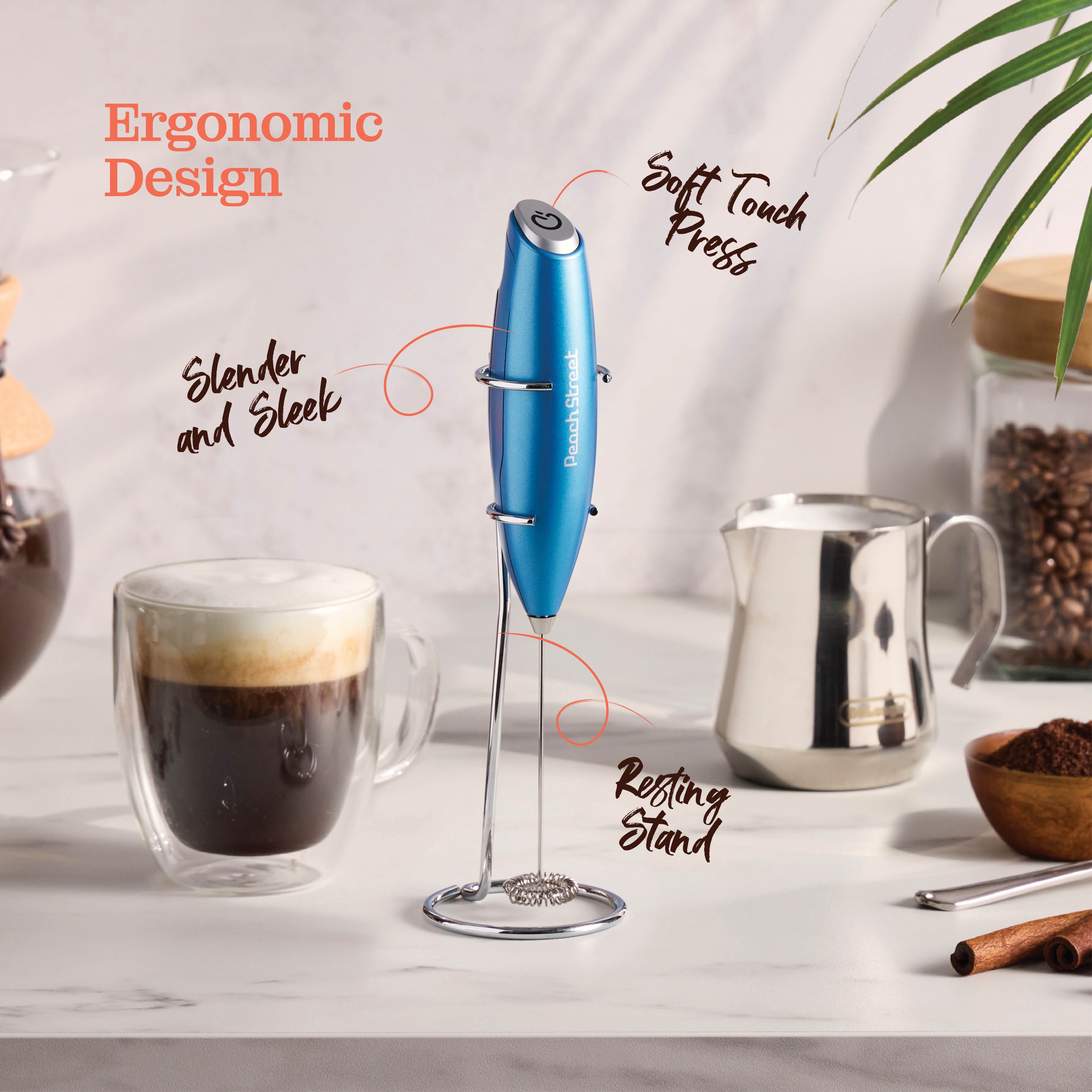 Powerful Handheld Milk Frother, Mini Milk Foamer, Battery Operated