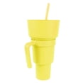thumbnail image 2 of 2 In 1 Snack Drink Cup With Straw Large Opening Plastic Beverage Cup Top Snack Bowl Car Cup Holder Potato Chips Container For Home Cinema Games Travel, 2 of 8