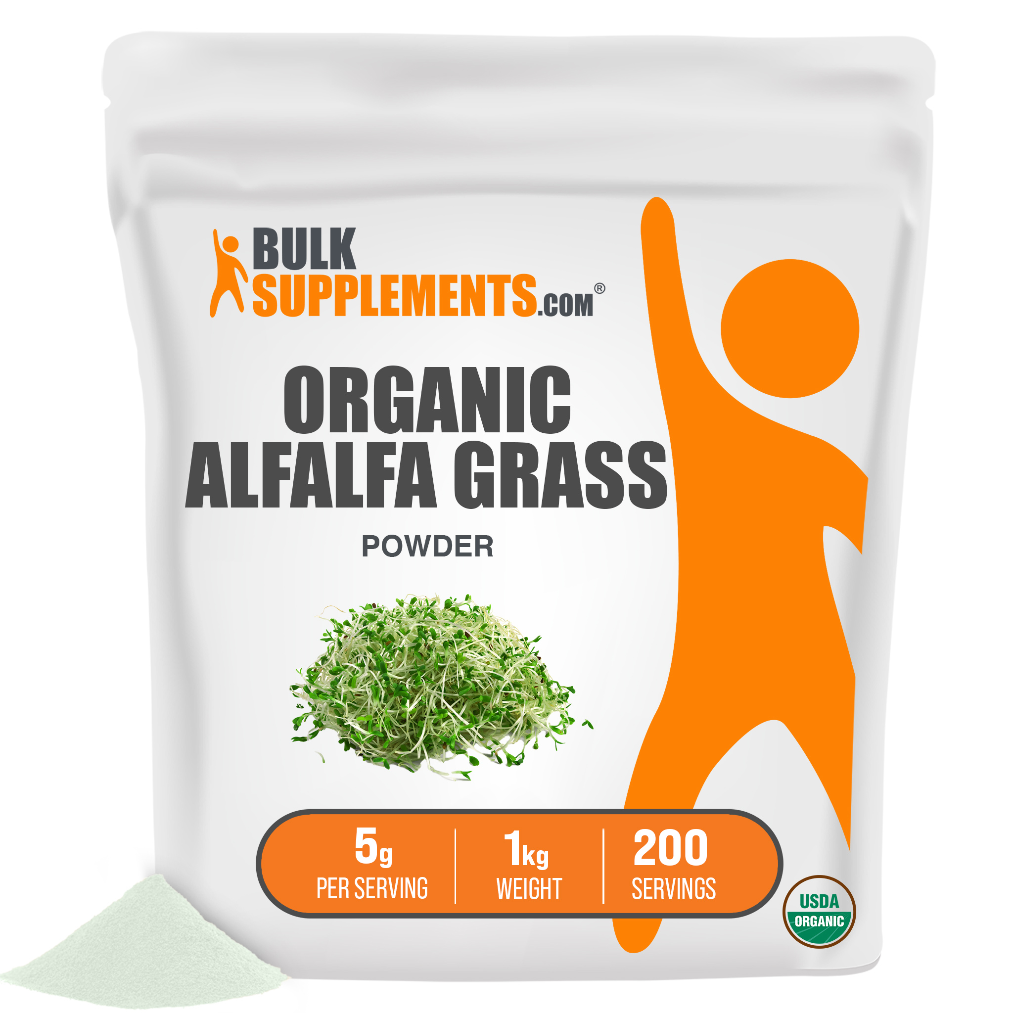 Organic Alfalfa Grass Powder, 5g Green Superfood