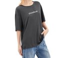 thumbnail image 2 of Lovito Letter Basic Oversize T-Shirt, 2 of 5