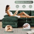 thumbnail image 5 of BISHE U-Shaped Sectional Cloud Sofa, 110" Chenille Modular Couch with Double Chaise, 4-Seater Comfy Sleeper Sofa for Living Room, Modern Oversized Upholstered Furniture, Emerald Green, 5 of 6