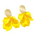 thumbnail image 2 of Eosunjian 1 Pair Retro Rose Petal Drop Earrings Long Style Exaggerated Dangle Earrings Bright Color Earrings Jewelry Accessories Yellow, 2 of 13