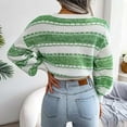 thumbnail image 2 of Vedolay Women's Tops Women's Sweaters Turtleneck Lantern Sleeve Oversized Ribbed Knit Fall Tops,Green M, 2 of 5
