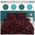 thumbnail image 5 of 3 Pcs Soft Bedding Set, Includes 1 Duvet Cover with Zipper And 2 Pillow Shams,RED PAISLEY Velvet Edition King(102"×90"), 5 of 8