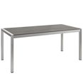 thumbnail image 1 of Modway Shore Outdoor Patio Wood and Aluminum Dining Table in Silver/Gray, 1 of 4