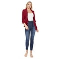 thumbnail image 5 of Women's Solid Basic Casual Draped Neck Open Front Ruched Sleeve Outerwear Vest Cardigan, 5 of 5