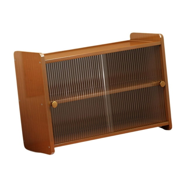 Mueble de oficina multifuncional de bambú vintage con estante, estantería y almacenamiento. 35 x 20 x 34 cm
