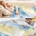 thumbnail image 5 of 70x55 Inches Glow in The Dark Blanket Cozy Throw Camping Blankets for Home and Outdoor Use Light Blue and Yellow Mountain, 5 of 8