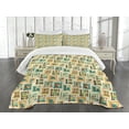 thumbnail image 3 of Ambesonne Geometric Quilted Bedspread Set 3 Pcs, Surreal Game Shape, King Size, Multicolor, 3 of 5