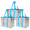 WHITE - COLORED STRIPES, variant on ® Collapsible Totes, All-Purpose, 13"L x 9.5"W x 11"H, Geometric, 3-Pack