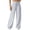 Light Blue, variant on Antinious Women Mid Waist Striped Pocket Drawstring Extended Leisure Full Length Pants