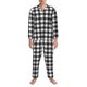 thumbnail image 3 of Fotbe Black White Plaid Pijama de Hombre con Estampado de Manga Larga, Conjunto de 2 Piezas, Ropa de Dormir Suave y Cómoda con Bolsillos-Large, 3 of 7