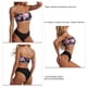 thumbnail image 2 of Traje de baño sin tirantes de cintura alta, traje de baño de dos piezas con encanto de moda para mujer, estampado negro XL, 2 of 6