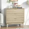 thumbnail image 1 of Eumyviv Commode à 3 Tiroirs Commode pour Chambre Armoire de Rangement en Bois pour Salon, Chêne H0113, 1 of 7