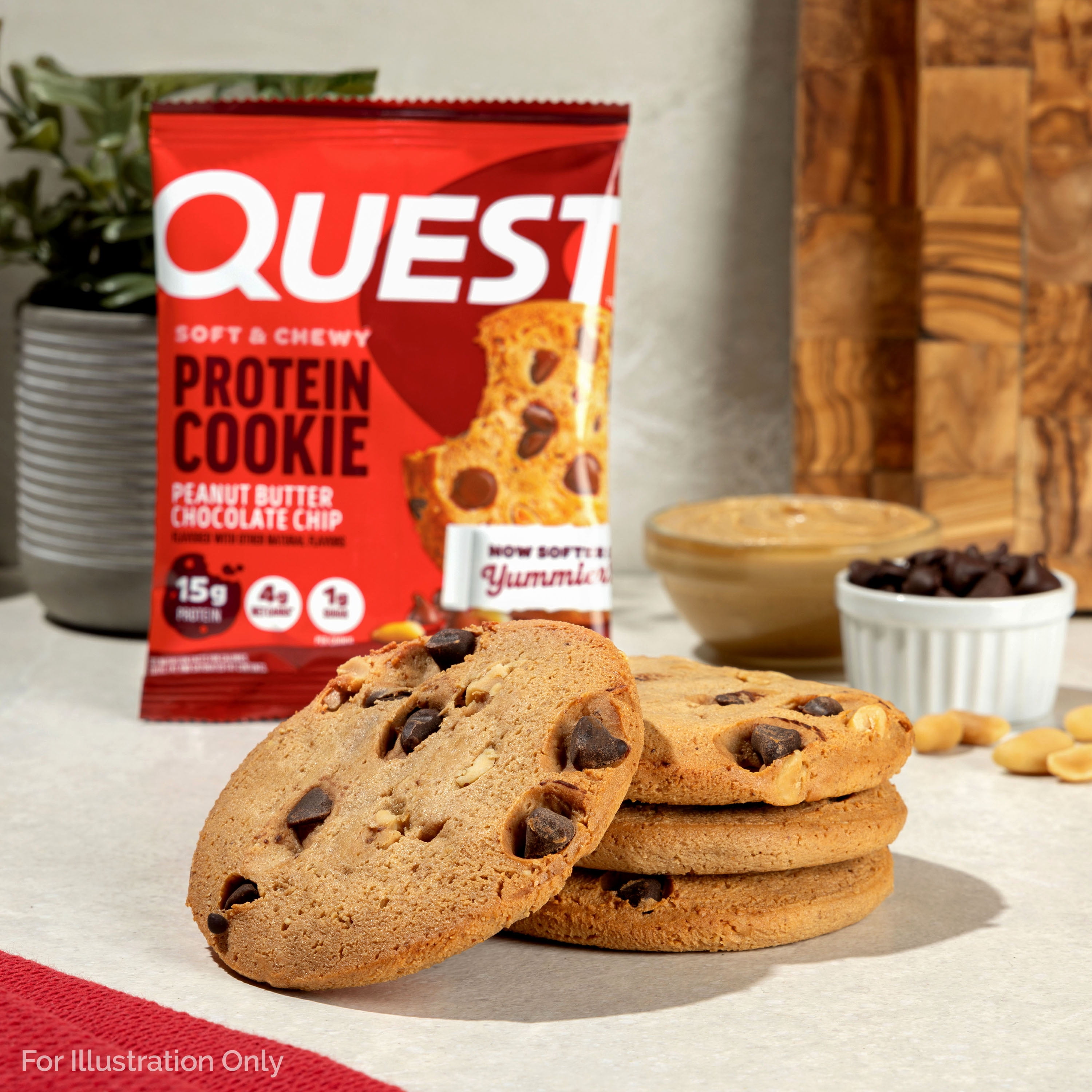 (2 pack) Quest Protein Cookies, High Protein, Peanut Butter Chocolate Chip, 4 Ct