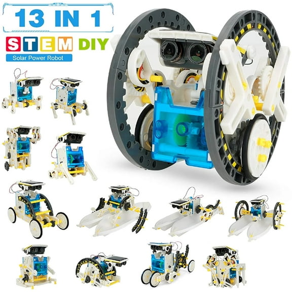 Educational Experiment DIY Robotics Kit, 13-in-1 Solar Power Robots Creation Toy,Science Toy Solar Powered Building Robotic Set Age 8-12 for Boys Girls Kids Teens to Build
