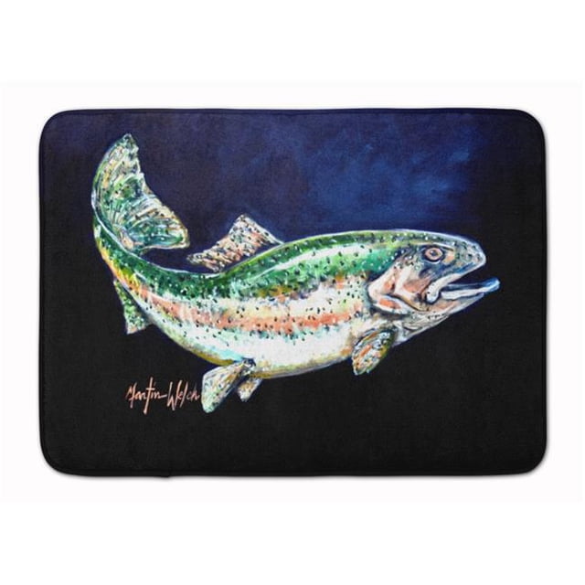 Carolines Treasures MW1213RUG Deep Blue Rainbow Trout Machine Washable Memory Foam Mat