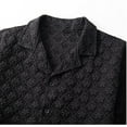 thumbnail image 6 of Afuyipoi Stylish Button Down Shirts for Men, Short Sleeve Summer Dressy Shirts for Vacation Wedding Black, 6 of 8