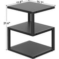 thumbnail image 2 of Side Table with 3-Tier Storage, S-Shape Bedside End Table for Small Spaces, 21.6'' Small Nightstand for Living Room, Bedroom, Easy Assembly, Black, 2 of 14