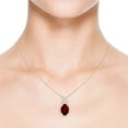 thumbnail image 4 of Angara Lab Grown Ruby Halo Pendant Necklace for Women in 14K Yellow Gold - July Birthstone Jewelry | 7.25 ct Lab Created Ruby Vintage Style Necklace, 4 of 7
