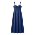thumbnail image 4 of ZHOGXU Fashion Womens Bodycon Midi Dresses Solid Color Spaghetti Strap Fitted With Pocket Beach Vacation Outfit, 4 of 4