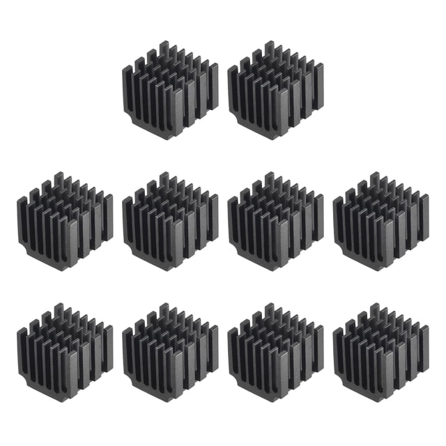 Unique Bargains 14.5x14x13mm Coussin Thermique Radiateurs Électroniques Radiateurs en Aluminium Noir 10 Pcs