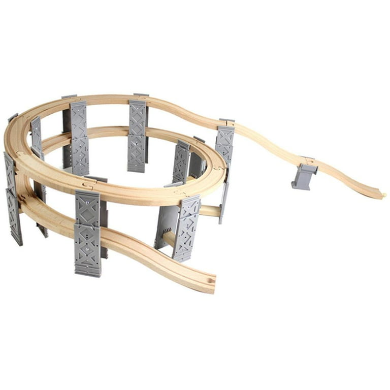 Spiral wooden train track on sale