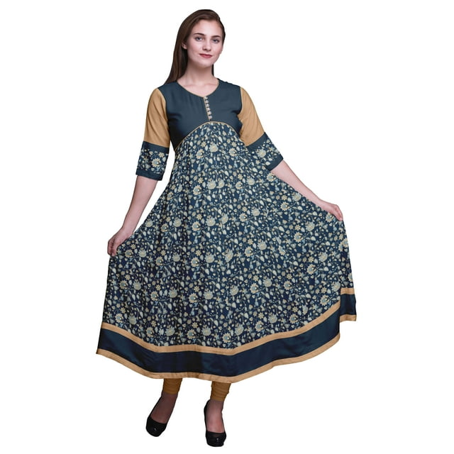 Bimba A Line Indian Kurti Printed Anarkali For Women Tunic Ethnic Kurti