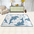 thumbnail image 2 of Dreamtimes Dolphins Starfish Shells Area Rug 72x48in Cartoon Sea Animals Non-Slip Floor Carpet Comfort Floor Mats Decor for Indoor Living Dining Room and Bedroom Area, 2 of 7