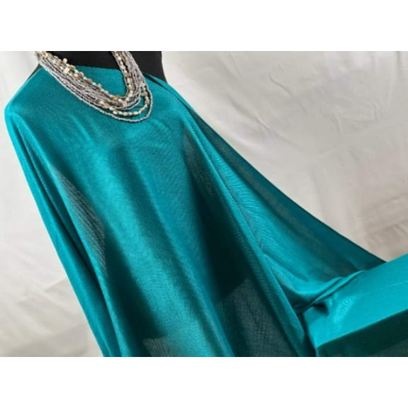 Elegant Teal Polyester Scarf Luxurious Soft Drape Perfect for All Seasons Versatile Fashion Accessory|SOL24A274