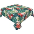 thumbnail image 2 of Hawaiian Leaf Tablecloth Square 54 Inch Summer Tropical Palm Leaves Table Cloths Floral Table Cover Waterproof Wipeable Tabletop Decor for Dining Kitchen Camping Picnic Party, 2 of 6